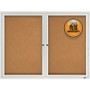 Quartet Enclosed Cork Bulletin Board for Outdoor Use - 36" Height x 48" Width - Brown Cork Surface (QRT2124)