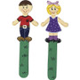 Creativity Street People Shaped Wood Craft Sticks - 2"Height x 5.38"Length - 1 / Pack - Natural - (PAC364502)