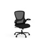 11081BLKF104M216, Casey Series Manager's Flip Arm Chair Mesh Back Black Fabric Seat