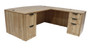 MOSSUITEPL25,Bow Front L-Shaped Desk with Optional Drawers