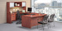 Bow Front U-Shaped Desk with Hutch and Drawers,MOSSUITEPL76