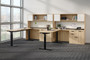 2 Person L-Shaped Height Adjustable Desk with Hutch and Optional Drawers, MOSWSXH1002