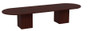 Oval Racetrack Shaped Conference Table - Cubed Base