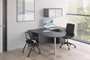 Classic Peninsula Q-Top L-Shaped Managerial Office Desk with Wall Storage and Optional Drawers (MOSSUITEPL105)