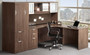 Classic Executive L-Shaped Desk with Overhead, Wardrobe Storage and Optional Drawers