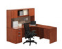 Classic Executive Curved L-Shaped Desk with Hutch and Optional Drawers