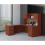 Classic Executive L-Shaped Desk with Tackboard, Overhead Storage and Optional Drawers