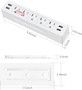 Under Desk Power Strip, Adhesive Wall Mount Power Strip with USB,Desktop Power Outlets, Removable Mount Multi-Outlets with 4 USB Ports, Power Socket Connect 5 Plugs for Home Office Reading (MOSVILONG)