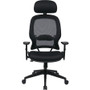 Office Star Professional Air Grid Chair with Adjustable Headrest - Mesh Seat - 5-star Base - Black (OSP55403)