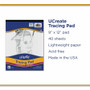 UCreate Tracing Pad - 40 Sheets - Plain - Unruled Margin - 9" x 12" - Transparent Paper - - 40 / (PAC2369)