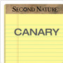 TOPS Second Nature Ruled Canary Writing Pads - 50 Sheets - 0.34" Ruled - Red Margin - 15 lb Basis - (TOP74890)