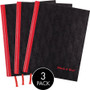Black n' Red Casebound Hardcover Notebook 3-pack - Case Bound - 12" x 8.5" x 1.7" - Matte Cover - - (JDK400123487)
