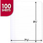 Mead Wide Ruled Composition Notebook - 100 Sheets - Sewn - 7 1/2" x 9 3/4" - White Paper - Black - (MEA09910CT)