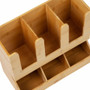 Mind Reader 6-Compartment Cup/Lid Bamboo Organizer - 6 Compartment(s) - 2 Tier(s) - 13.5" Height x (EMSUPBMB)