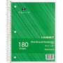 Sparco Quality 3HP Notebook - 5 Subject(s) - 180 Sheets - Wire Bound - Wide Ruled - Unruled Margin (SPR83252)