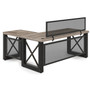 Industrial Desk with Metal X Base and Metal Mesh Modesty Panel - 71"W (HID3071)