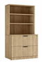 2-Drawer Lateral Filing Cabinet w/Stacking 1/2 Bookcase