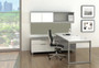 Modern L-Shaped Desk with Overhead Storage,AP2L