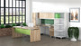 Office Desk and Credenza Set with Storage,GR1