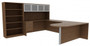U-Shaped Office Desk with Hutch and Bookcase