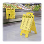 Rubbermaid Commercial Bilingual Over-The-Spill Pads - 22 / Pack - English, Spanish - Caution Wet - (RCP4254)