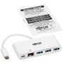 Tripp Lite by Eaton 3-Port USB 3.2 Gen 1 Hub with LAN Port and Power Delivery USB-C to 3x USB-A and (TRPU4600033AGC)