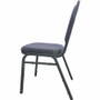 Lorell Round-Back Upholstered Stack Chairs - Blueberry, Black Fabric Seat - Charcoal Steel Frame - (LLR62514)