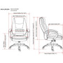 Lorell Westlake Series Executive High-Back Chair - Saddle Leather Seat - Black Polyurethane Frame - (LLR63280)