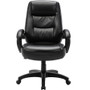 Lorell Westlake Series Executive High-Back Chair - Black Leather Seat - Black Polyurethane Frame - (LLR63286)