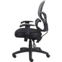 Lorell Mesh-Back Executive Chair - Black Fabric Seat - Black Mesh Back - 5-star Base - Black, - - 1 (LLR60622)