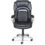 Lorell Wellness by Design Accucel Executive Office Chair - Black Bonded Leather Seat - Black Vinyl (LLR47422)