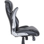 Lorell Wellness by Design Mesh Executive Office Chair - Black Bonded Leather Seat - Black Bonded - (LLR47921)