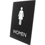 Lorell Women's Restroom Sign - 1 Each - Women Print/Message - 6.4" Width x 8.5" Height - Shape - - (LLR02665)