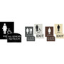 Lorell Arched Unisex Restroom Sign - 1 Each - 6.8" Width x 8.5" Height - Rectangular Shape - - Easy (LLR02672)