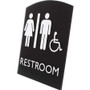 Lorell Arched Unisex Handicap Restroom Sign - 1 Each - 6.8" Width x 8.5" Height - Rectangular Shape (LLR02673)