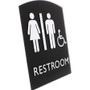 Lorell Arched Unisex Handicap Restroom Sign - 1 Each - 6.8" Width x 8.5" Height - Rectangular Shape (LLR02673)