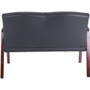 Lorell Upholstered Loveseat - Wood Frame - Black Mahogany - Bonded Leather - Armrest - 1 Each (LLR40211)
