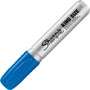 Sharpie King-Size Permanent Markers - Chisel Marker Point Style - Blue - Silver Plastic Barrel - 12 (SAN15003)