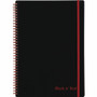 Black n' Red Soft Cover Business Notebook - 70 Sheets - Twin Wirebound - Ruled Margin - 24 lb Basis (JDKE67008)