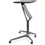 Lorell Gas Lift Height-Adjustable Mobile Desk - Black Rectangle Top - Powder Coated Base - Height - (LLR84838)