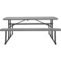 Cosco Folding Picnic Table - Taupe Top - 800 lb Capacity - 72" Table Top Width x 57" Table Top - - (CSC87902DGR1E)