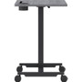 Lorell Height-adjustable Mobile Desk - Weathered Charcoal Laminate Top - Powder Coated Base - - 30" (LLR84837)