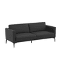 Metro Two Seat Sofa Black Vinyl - 76.38”W x 31.89”D x 25.59”H (MOS1L28231)