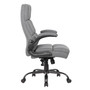 James Executive Chair with Flip Arm Gray Fabric / Black Frame - 26.5-26.56”W x 28.5”D x 43-46”H (MOS2E01428GRY)