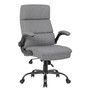 MOS2E01428GRY,2E01428GRY,James Executive Chair with Flip Arm Gray Fabric / Black Frame


