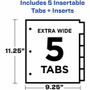 Avery Big Tab Insertable 2-Pocket Dividers - 5 x Divider(s) - 5 - 5 Tab(s)/Set - 9.3" Divider Width (AVE11906)