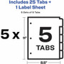 Avery Big Tab Index Maker Index Divider - 25 x Divider(s) - Print-on Tab(s) - 5 - 5 Tab(s)/Set - x (AVE11492)