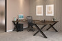 Rustic Series “U” Desk with Rounded Box/File Pedestal (MOSWSXM1020)