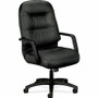 HON Pillow-Soft Executive Chair - Black Seat Color - Leather Seat Material - Fiber Back Material - (HON2091SR11T)