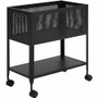 Lorell Mesh Rolling File - 4 Casters - Steel - 13.31" Width x 24.21" Depth x 27.72" Height - Black (LLR60175)